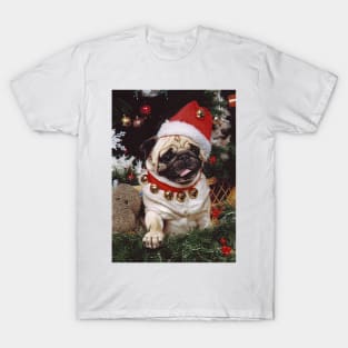 Christmas Holiday Santa Pug Dog T-Shirt